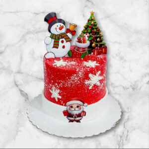 Torta Muñeco de Nieve y Santa
